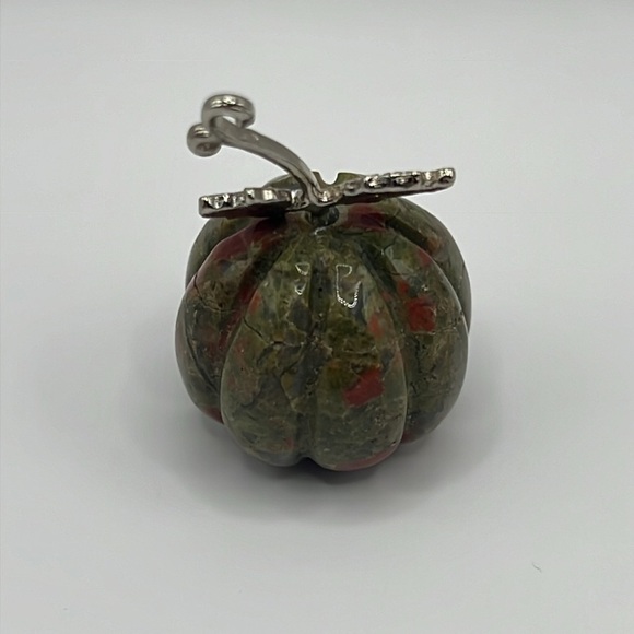 Unakite Jasper Polished Carved Pumpkin - Picture 3 of 6